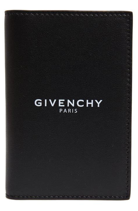 Givenchy Wing Leather Card Case On A Chain In Black/ White